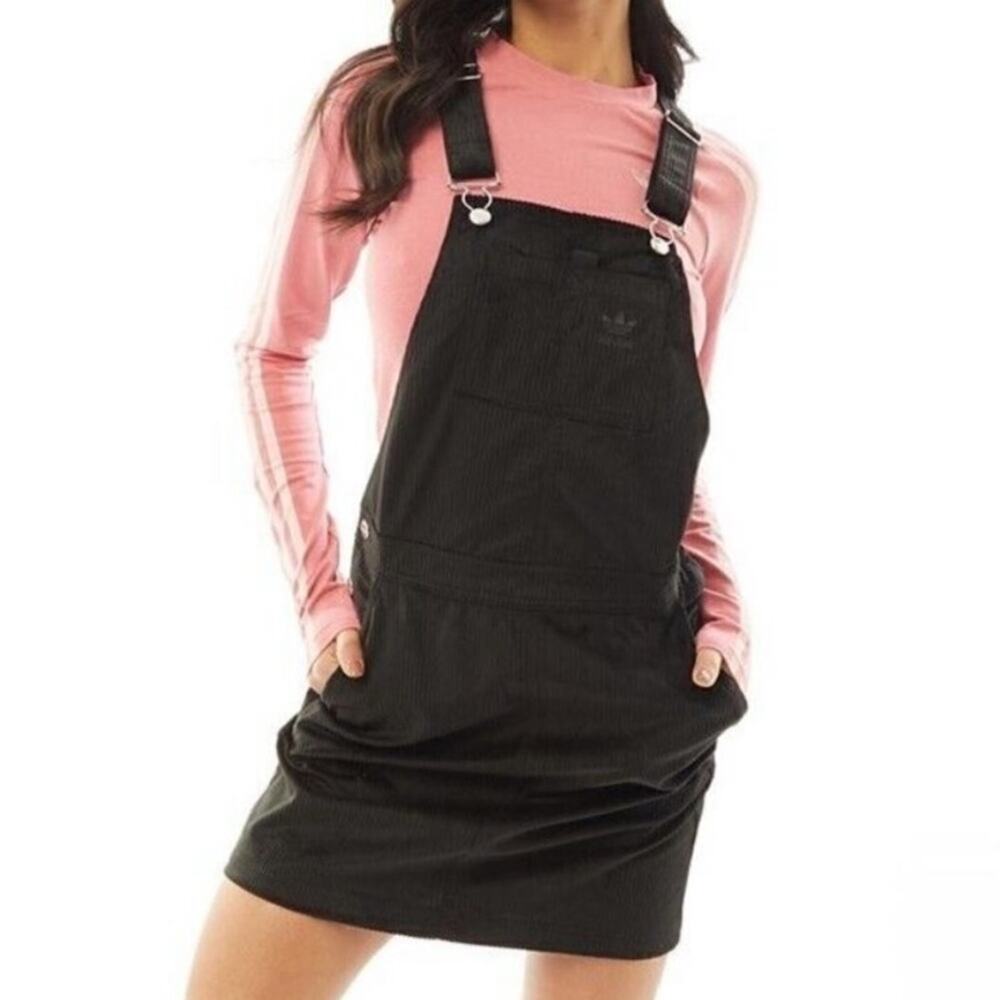 Adidas Originals Corduroy Dress Women's Size S Black Overall Dress - Picture 4 of 8